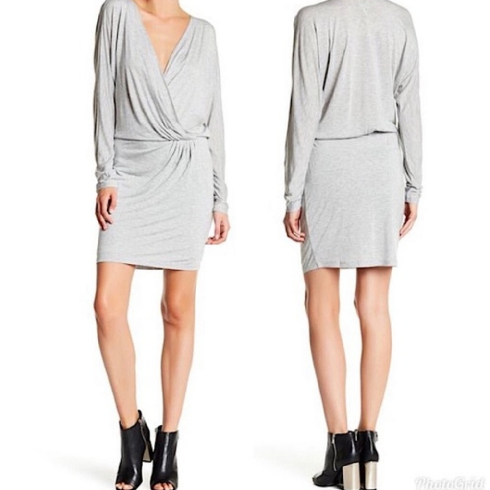 Haute Hippie Modal Mini Dress grey super soft comfy mini long sleeve